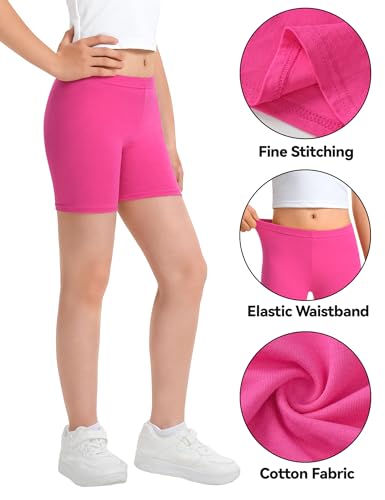 Image of KEREDA Girls Bike Shorts Cotton Cartwheel Dance Under Dress Shorts for Kids