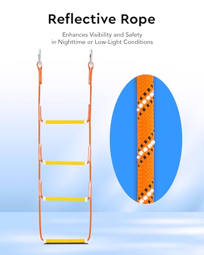 image for CO-Z Boat Rope Ladder, Boat Ladder 440Lbs Strength, Reinforced Polyest