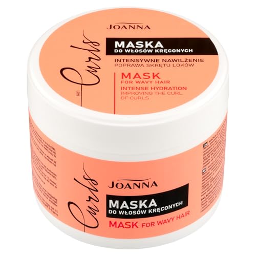 Joanna Mascarilla para el pelo rizado, 300 g, tratamiento nutritivo para el cabello, cuidado para rizos naturales, tratamiento capilar para cabello ondulado y rizado, productos rizados con aminoácidos