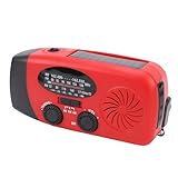 Fockety Notfallradio, AM FM WB 2000 MAh, Tragbares Wetterradio mit LED Taschenlampe, 3 Stromquellen, Multiband Solar Kurbelradio für Zuhause, Drinnen und Draußen, Hurrikan Überleben