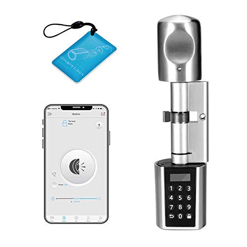 WE.LOCK Slimme deurslot cilinder elektronisch slot dubbele motor wachtwoord en Bluetooth met 1 RFID-kaart,Water Proof Case
