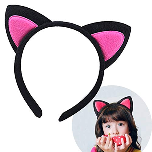Oyfel Serre-tête Cheveux Bandeau Cheveux Forme de Oreilles de Chat Hairband pour Enfant Bébé Filles Femmes Fête Accessoires De d'anniversaire des Jeux de Rôle Débarbouillage 1 Pcs Cover