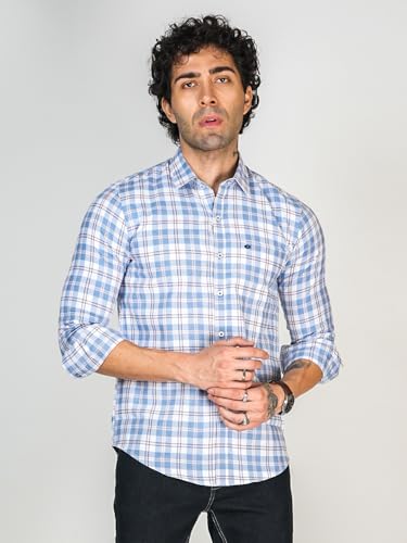 Image of Allen Cooper Checks Shirts for Men - 100% Cotton Comfort Fit Casual and Formal Shirt - Breathable, Soft, Classic Style (Multiple Colors)