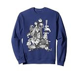 The Nightmare Before Christmas Jack Sally Monster Draw Sudadera