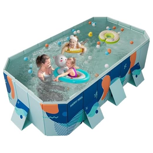 Nuwani 10FT Large Family Pool, Big Rectangular Swimming Pool for Kids, Adults, and Pet Dogs, Snapset Pool, Portable, Non Inflatable, Foldable Easy Set Pool - Perfect for Backyard, Outdoor