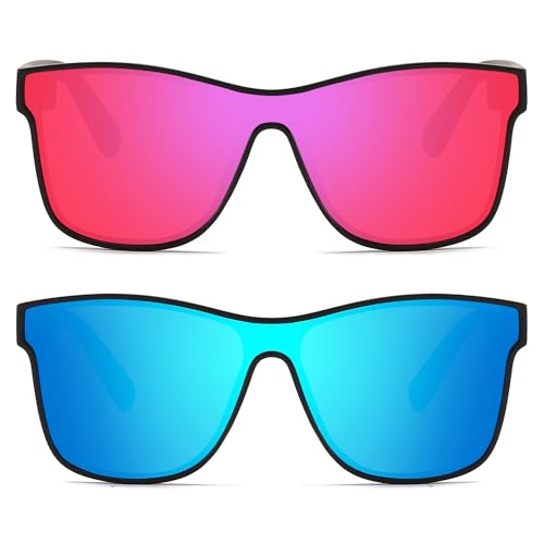 DUBERY Fashion Polarized Sunglasses for Women Men 100% UV Protection Trendy Siamese Lens Shades D80302