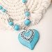 MINACHI Bohemian Created Turquoise Teal Heart Necklace, Vintage Boho Summer Beach Jewelry Gift for Women
