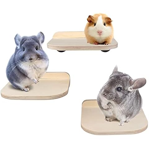 Chinchilla Wooden Platform Set, Chinchilla Cage Platform with Feeding Bowl, Small Animals Cage Accessories for Chinchilla Squirrel Gerbil Suger Glider Hamsters (3Pcs of Small Platform) Cover