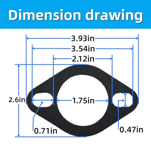 Image of 2-Pack Exhaust Flange Gaskets 2-Bolt Exhaust Gasket - Premium Automotive Replacement Sealing (1.75inches)