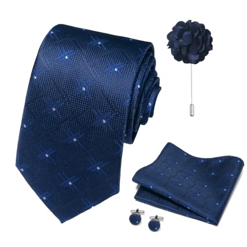 Image of joy alice 70 Colors Ties Set Men Mixed Color Necktie Handkerchief Cufflinks Brooch 3.15 Formal