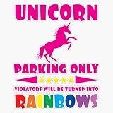 Unicorn Parking Only Sign Window Bumper Sticker Decal 5'