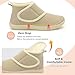 LeIsfIt Slipper Boots for Women Wide Warm House Shoes Non-slip Diabetic Winter Shoes Adjustable Bootie Slippers for Indoor & Outdoor, Beige Size 10