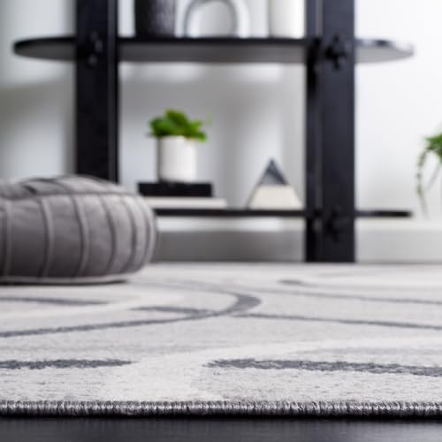 Safavieh Modern Rug for Living Room Dining Room Bedroom - Odyssey Collection Short Pile Grey and Ivory 3ft x 5ft - Image 2