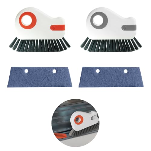 2 Sets Window Track Cleaner Tools, 2-in-1 Groove Cleaning Brush