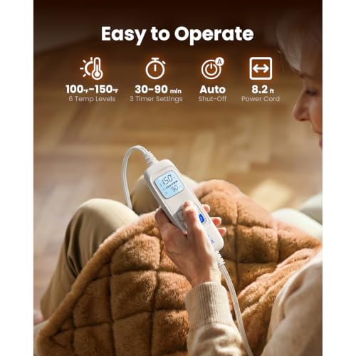 Image of BOB AND BRAD 2.4lb Far Infrared Weighted Heating Pad for Back, Neck & Shoulder Comfort, FSA-HSA Eligible, 12 inchx24 inch Electric Heated Wrap with Hands-Free Strap, 6 Temps, Auto-Off, Gifts for Women & Men