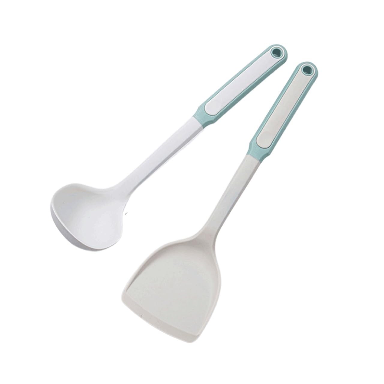 Herramientas de Cocina determinadas del menaje de Cocina de la espátula del silicón del menaje de Cocina del silicón de la categoría alimenticia(Blue,White)
