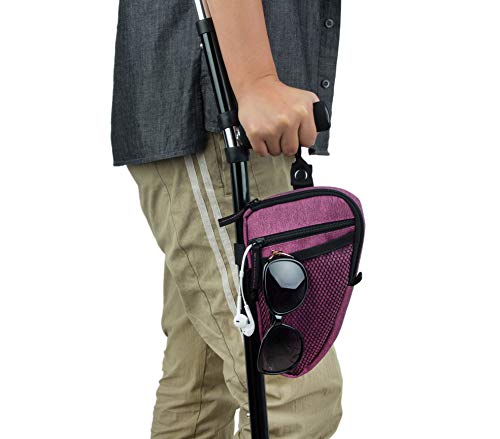 Forearm Crutch Bag Lightweight and Waterproof Forearm Crutch Accessories Storage Pouch with Triangle Shape, Universal Crutch Accessories Bag with Mesh Pocket to Organize Daily Essentials (Blue)