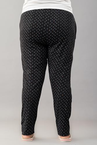 Image of CUPID Women's Plus Size Cotton Printed Pajamas, Nightwear, Lounge Wear, Walk Wear Lowers, Regular Fit Track Pants for Ladies M to 7XL