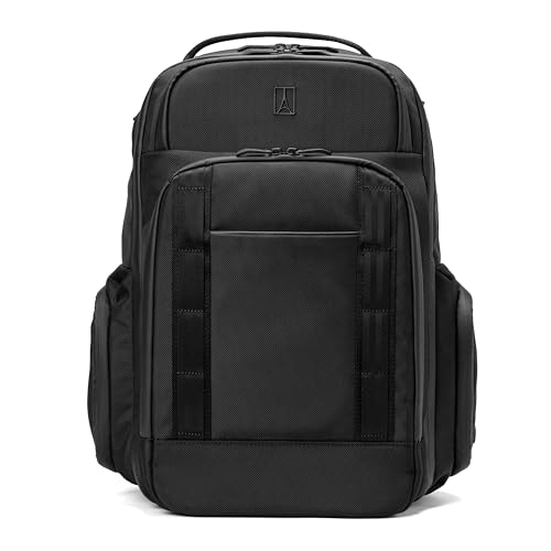Travelpro Altitude Large Expandable Travel Laptop Backpack 30-36L 16 Inch Laptop Water Resistant Work Business Men and Women Jet Black