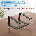 Laptop Stand for Desk Portable Computer Riser Metal Notebook Holder Printer Stand Office Desk Accessories Compatible with MacBook Air, Pro, Dell, HP, Lenovo and All 10-16" Laptops, Black