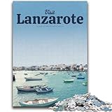 Rompecabezas de 1000 Piezas para Adultos Visita Lanzarote, un desafío difícil y antiestrés, Ideal para decoración del hogar (26x38cm)