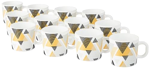 Larah by BOROSIL Nivaah Opalware Mug, Set of 12 Tea/Coffee Mugs, 180 ml Each, Microwave & Dishwasher Safe, Bone-Ash Free, Crockery Set Ideal for Daily Use & Gifting, White (B0C8FJYSF3) Amazon Price History, Amazon Price Tracker