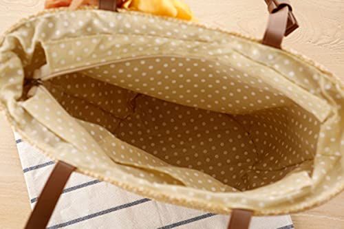 H.S.G.K Grote Vrouwen Schoudertassen Pastorale Bloem Stro Tas Schouder Hand Geweven Tas Beige Strand Vrouwelijke Tas Effen Kleur - Image 8