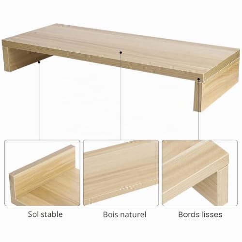 Support de moniteur bois design épuré réhausseur d'écran de qualité pour ordinateur - 7
