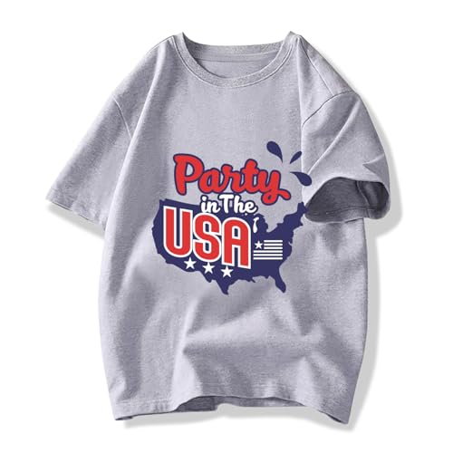 Image of Boys 4th of July Shirts-Toddler Girls Patriotic American Flag Tees Kids Memorial Day USA T-Shirts 2-7T