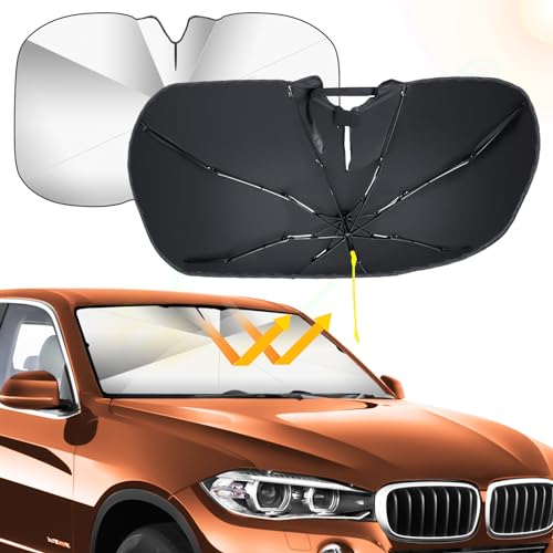Parasol para Parabrisas de Coche: Qoosea Plegable Parasol Delantero para Coche Sol Sombra Resistir a Los Rayos UV, Parasoles Cubierta de Parabrisas Protector de Paraguas para Mayoría de Coches-51"*28"