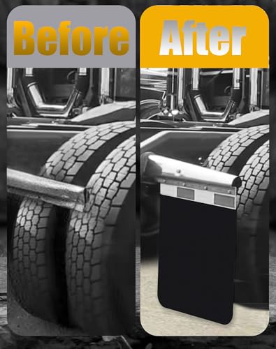Image of Semi Truck Mud Flaps 24 inchx30 inch, Universal Heavy Duty Polymer MudFlaps Thickened Fender for Semi Truck Tractor Trailer (Pair)