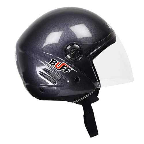 Image of Open Face Motorcycle Helmet for Men & Women | ISI Certified | Lightweight Helmet with Clear Visor - Medium