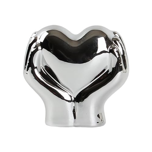 Figurine en porcelaine en forme de cœur dorée de luxe faite main pour décoration