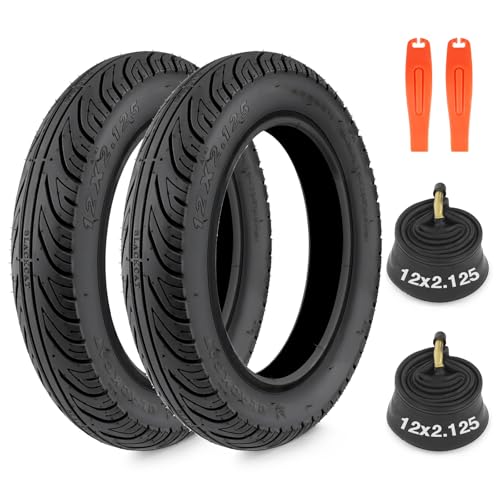 2er-Pack E Bike Reifen 12 Zoll 12.5x2.125 und 2er-Pack 12 Zoll Schlauch...