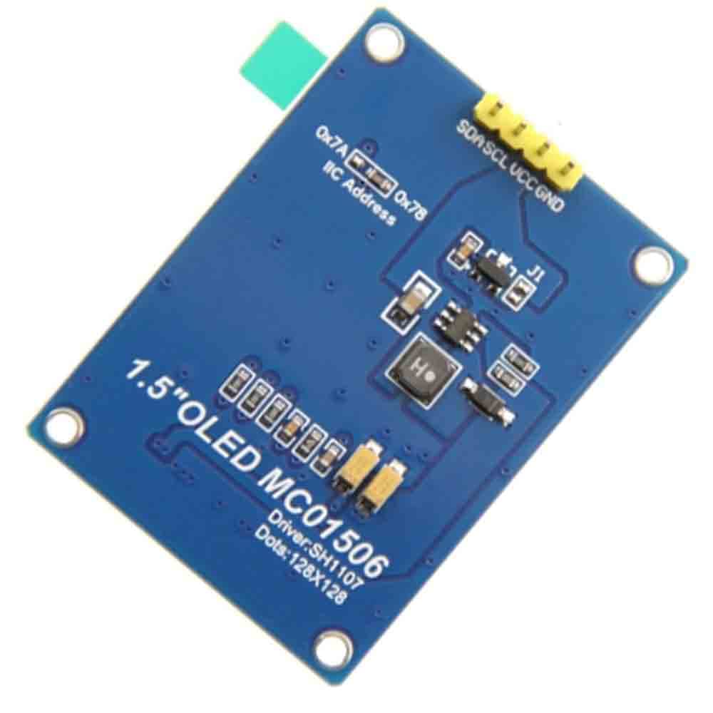 Display OLED Funduino 1.5 Pollici 128x128 Pixel - Schermo I2C SH1107 Per Arduino E Progetti Elettronici