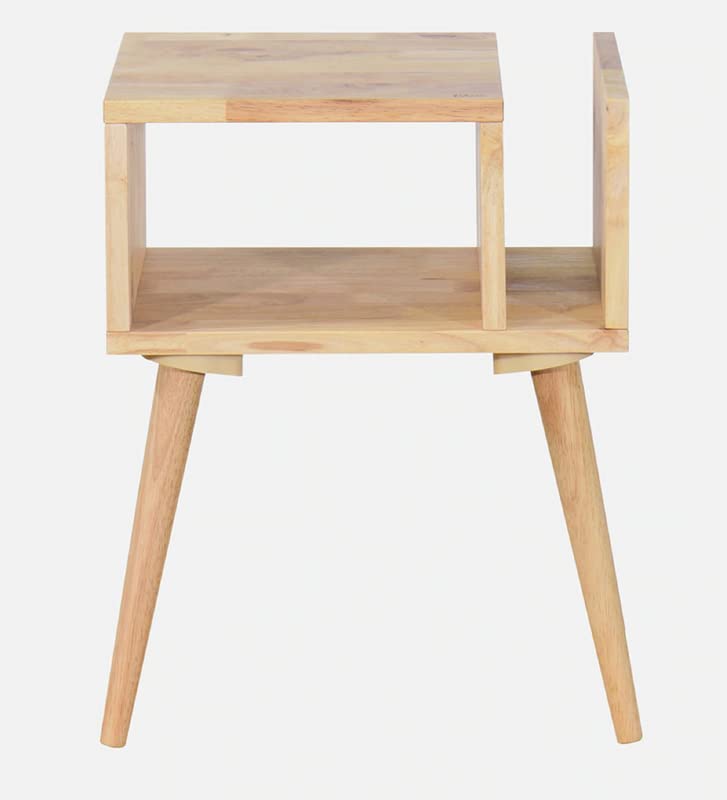 Image of Atlas Solid Wood END Table for Living Room and Bed Room| Premium Design Side Table for Home | Natural Finish, Solid Mango Wood | Ideal for Home Decor