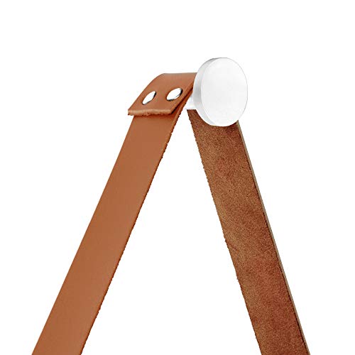 Kit Espelho Decorativo Adnet Branco 20 E 30 Cm Alça Caramelo Redondo