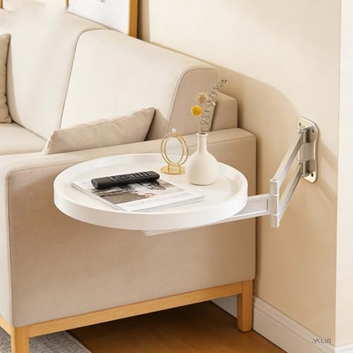 Table ronde rotative 180° et bureau mural pliant compact - 6