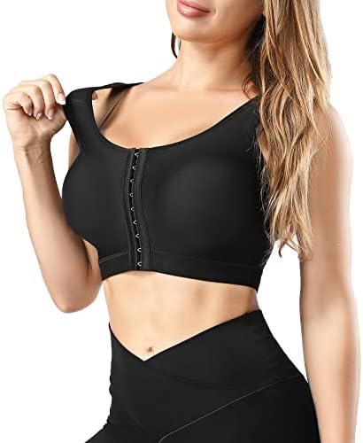 Urheiluer Women Post Surgery Bra Front Closure Compression Posture Corrector Shapewear Tank Tops Back Support