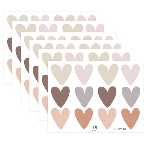 Selbstklebende Tapete Kinderzimmer, Trofast Oufkleber, Möbelsticker, Herz-Wandaufkleber, Boho-Stil, Selbstklebend, Ins-Look, Niedlicher Mädchen-Stil, Herz-Dekorationssticker, Wandtattoo Kinderzimmer