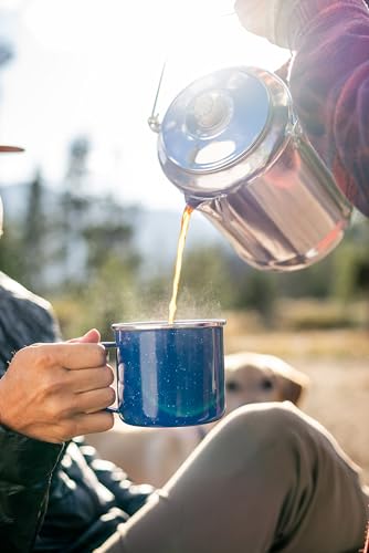 Stansport Enamel Camping Coffee Mug, 24 oz – Durable Steel Outdoor Cup for Coffee, Tea & Hot Cocoa – Lightweight Drinkware for Hiking, Backpacking, Campfire & Home Kitchen – Blue - image 2
