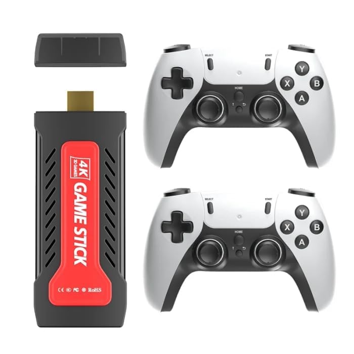Gamestick GD30 Retro Video Game Console - 35,000+ Classic 2D & 3D Games | Wireless Controllers | HDMI Output | Plug & Play Gaming Stick | Multicolor (Black) 1