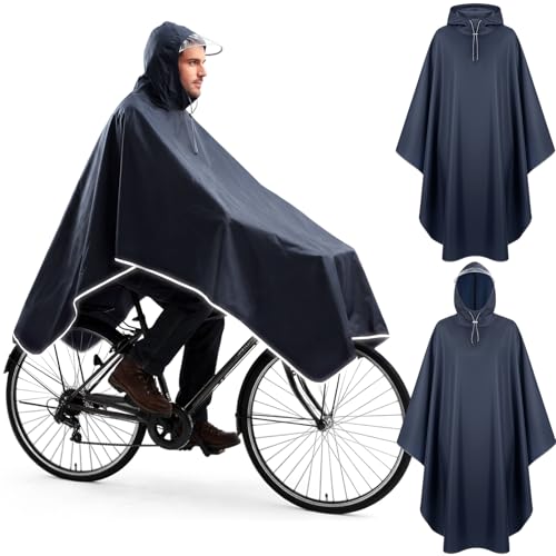 Coume 2-Pack Rain Poncho with Reflective