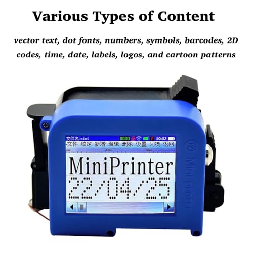 Image of Handheld Printer, Handheld Inkjet Printer, with 2.8in LED Touch Screen, Portable Mini Inkjet Coding Barcode Printer with Extra Cartridge for Logo Label Date Text Pattern, 28 Languages