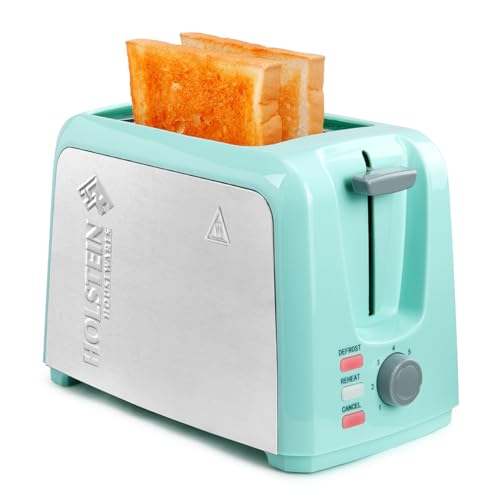Holstein Housewares 2-Slice Toaster with 7 Browning Settings, Extra-Wide Slots, Reheat, Defrost, Cancel, High-Lift Release, Removable Crumb Tray – Compact Stainless Steel, Mint by Holstein Housewares - Used condition - US$18.85