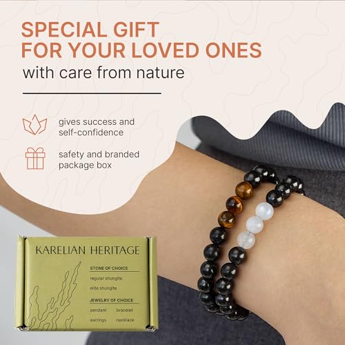 Pulsera de cuentas Shungite blanca 8mm hecha a mano miniatura 3