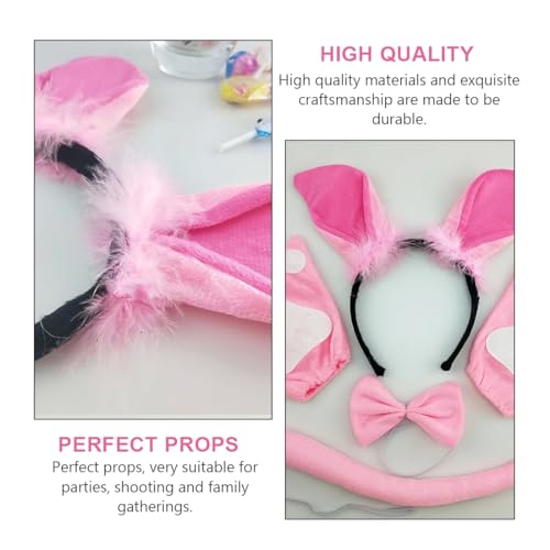 Zeayebsr 1PCS Fliegender Schwein-Cartoon-Kopfschmuck - Haarreifen mit Ohren | Ears in Rosa mit roter,ohren haarreif, Haarschmuck für Fasching & Karneval | Kostüm für Kinder und Erwachsen