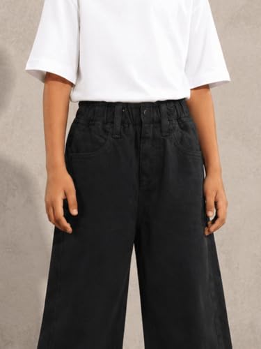 Image of KiddoPanti Boys Baggy Jeans | Stretch Denim Wide Leg Jeans | Elastic Waist Casual Denim Pants | Cotton Blend Loose Fit with 4 Pockets | Kids Street wear | 2-14 Years