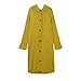 Xmiral Cardigan da donna, casual, lungo, aperto, abbottonato, maglioni lavorati a maglia, felpa con cappuccio Cappotto Cipria ( L,Giallo )