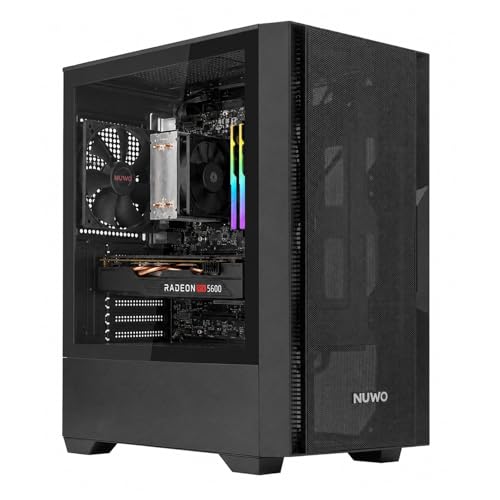 Migliori Case PC gaming Nuwo Gigan BK200 Case PC Gaming Micro-ATX Mini-ITX | Mini Tower Frontale Mesh Airflow | Vetro Temperato Laterale Panoramico | Ventola 120mm Preinstallata